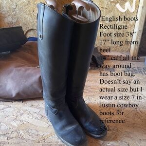 Black Leather Riding Boots